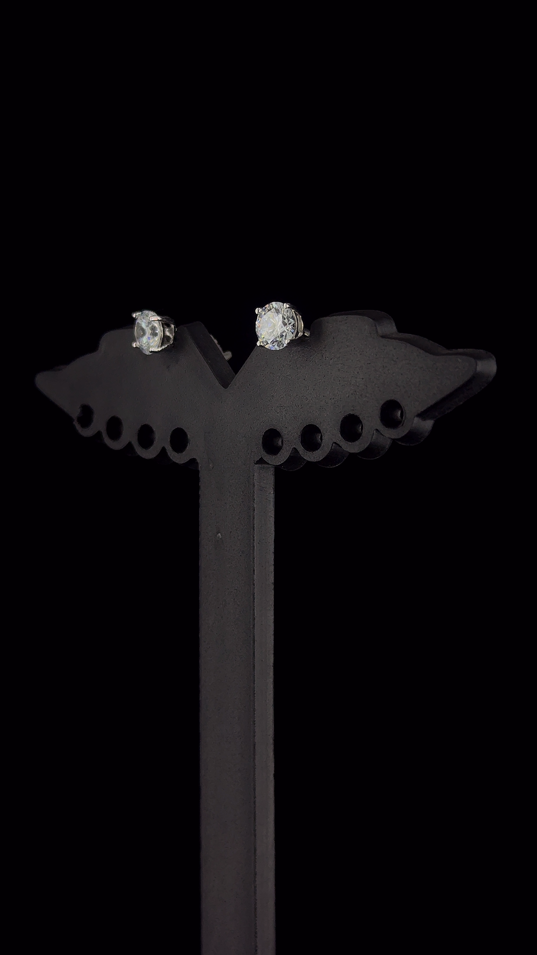 Round Solitaire Stud Earrings | 925 Sterling Silver | The White Kala
