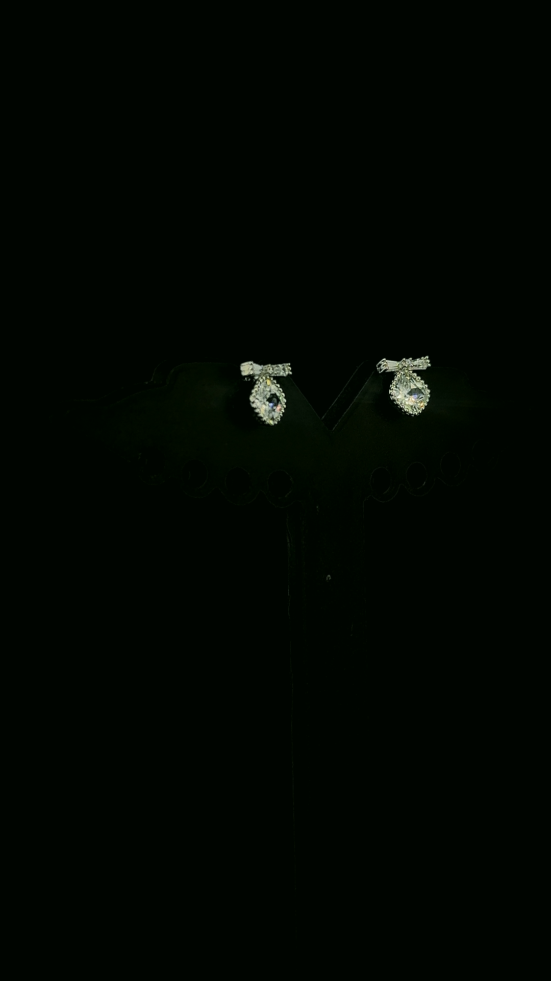 The Bow Drop Stud Earrings | 925 Sterling Silver | The White Kala