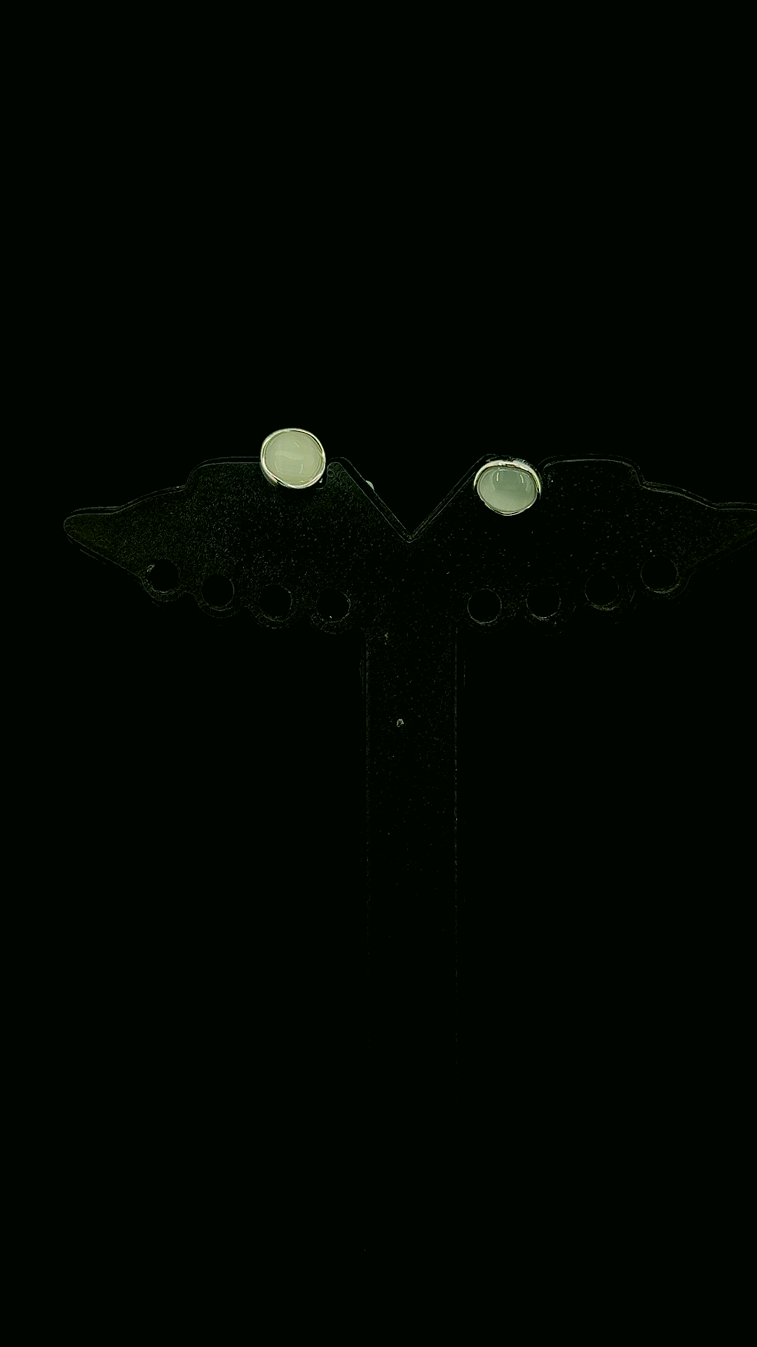 Moonmint Cabochon Stud Earrings | 925 Sterling Silver | The White Kala