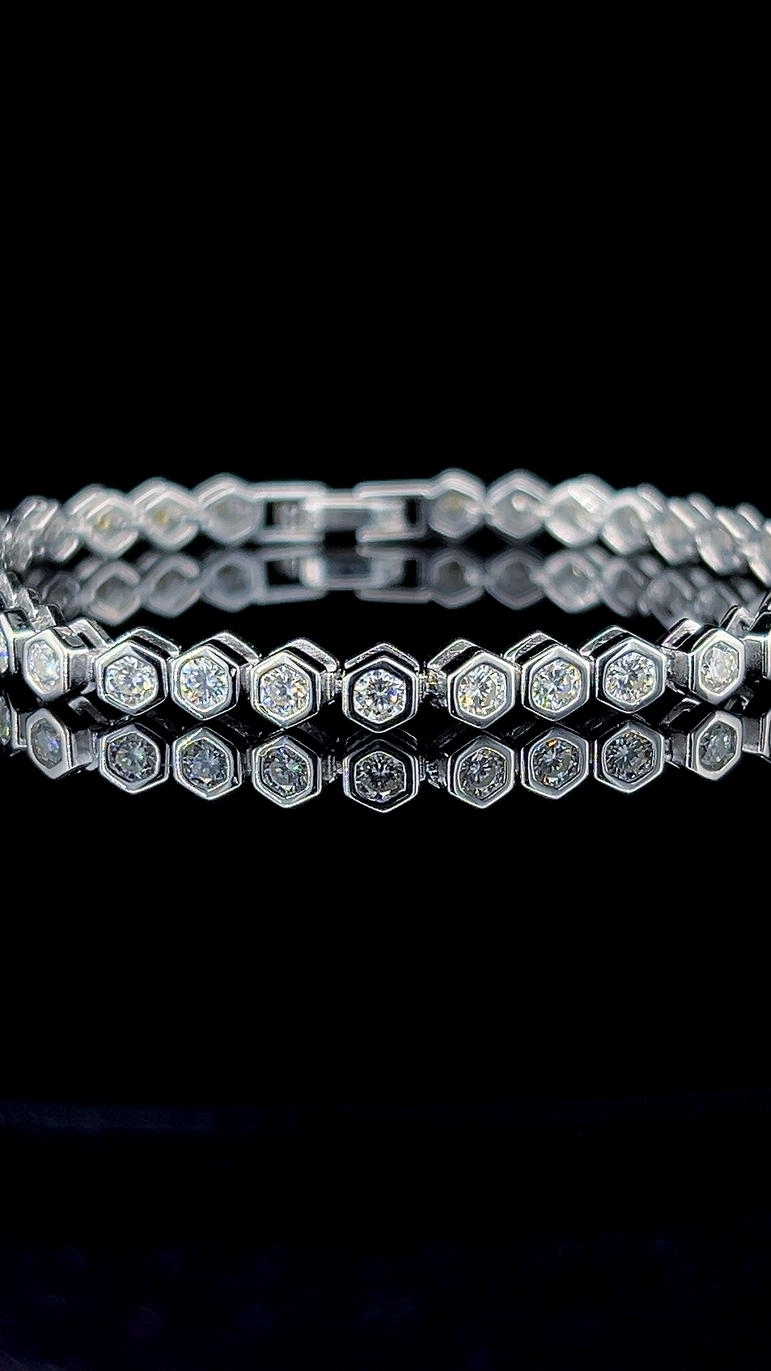 Hexagon Tennis Bracelet | 925 Sterling Silver