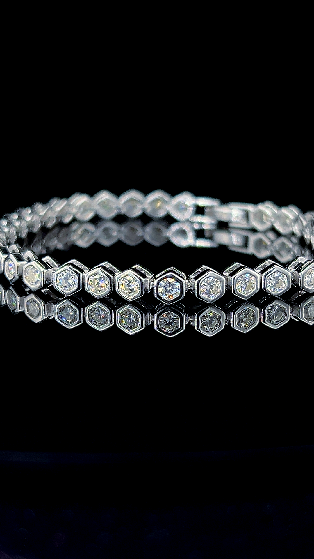 Hexagon Tennis Bracelet | 925 Sterling Silver