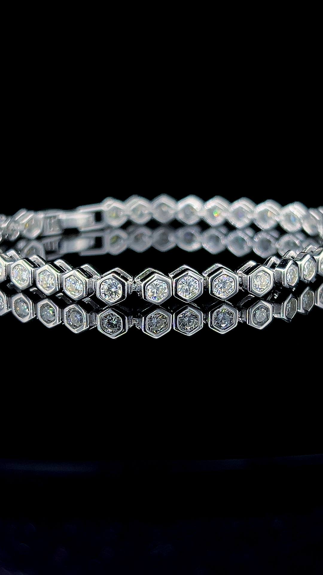 Hexagon Tennis Bracelet | 925 Sterling Silver
