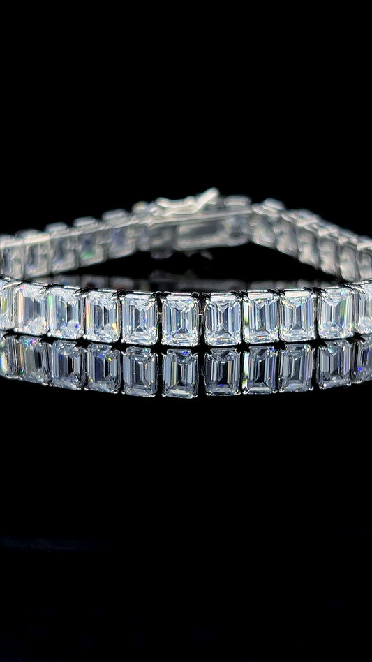 Emerald Tennis Bracelet | 925 Sterling Silver