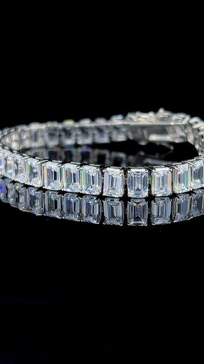 Emerald Tennis Bracelet | 925 Sterling Silver