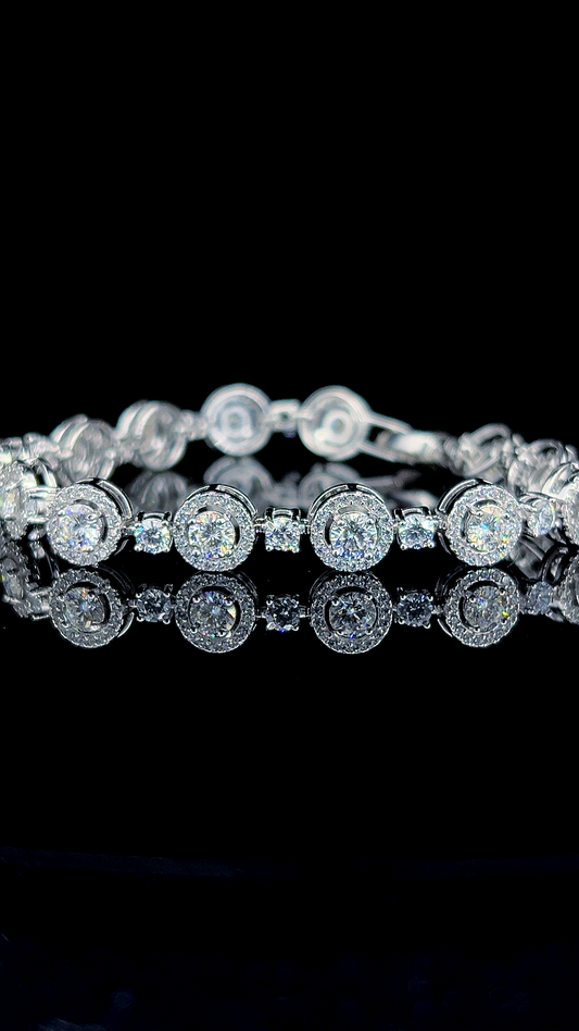Elegant Halo Bracelet | 925 Sterling Silver
