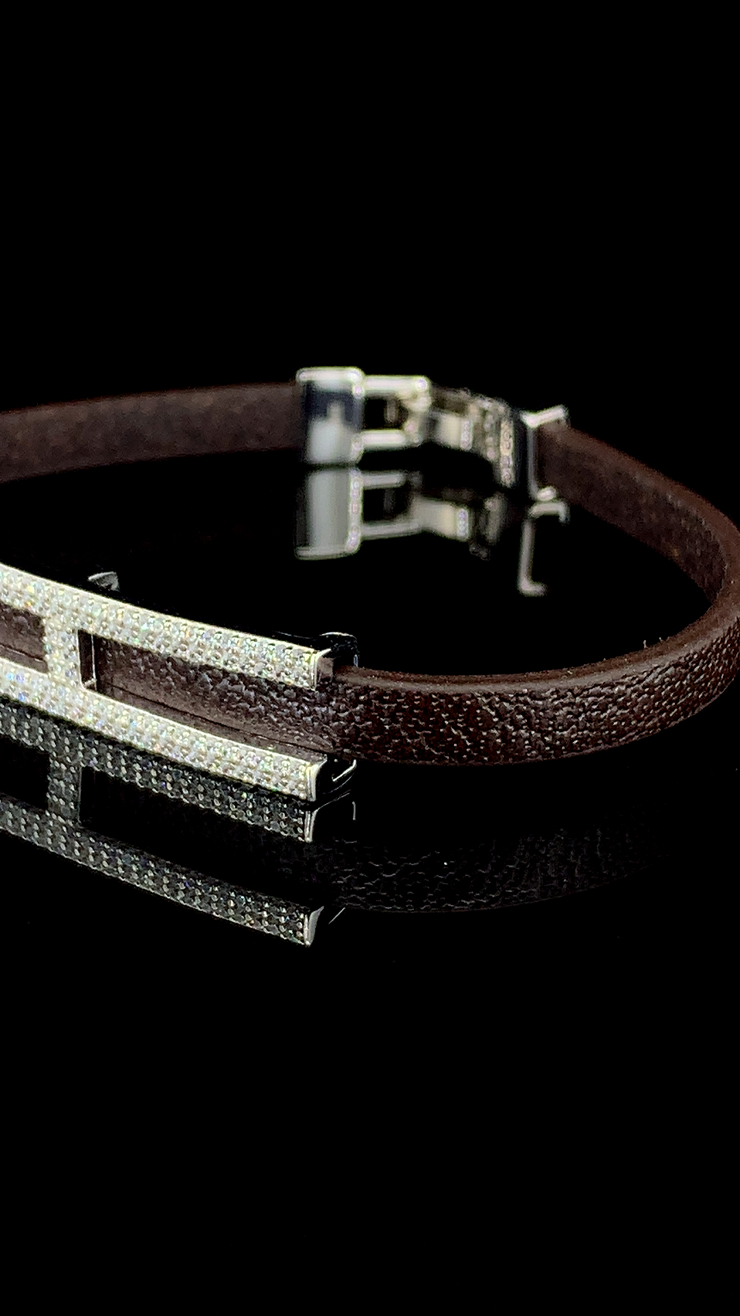 H-Bar Leather Bracelet | 925 Sterling Silver