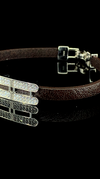Layered Leather Bracelet | 925 Sterling Silver