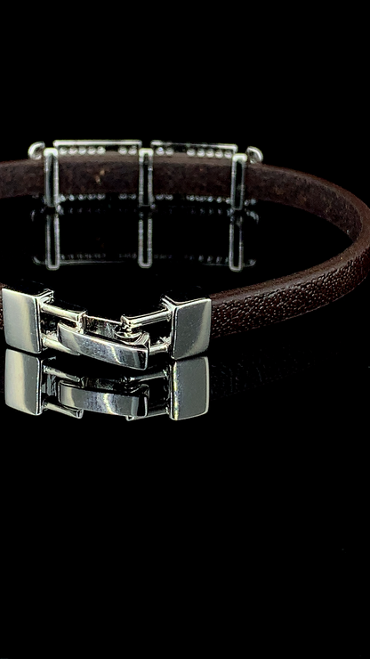 Layered Leather Bracelet | 925 Sterling Silver