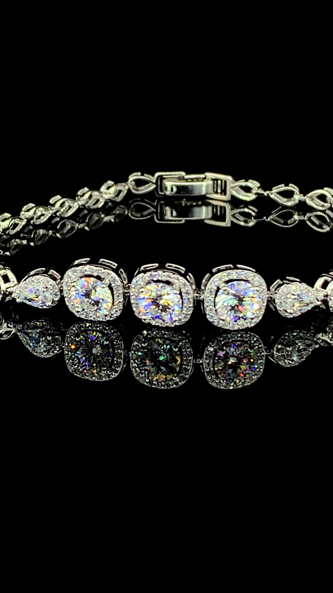 The Cushion Halo Tennis Bracelet | 925 Sterling Silver