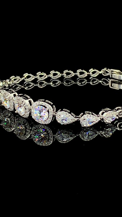 The Cushion Halo Tennis Bracelet | 925 Sterling Silver