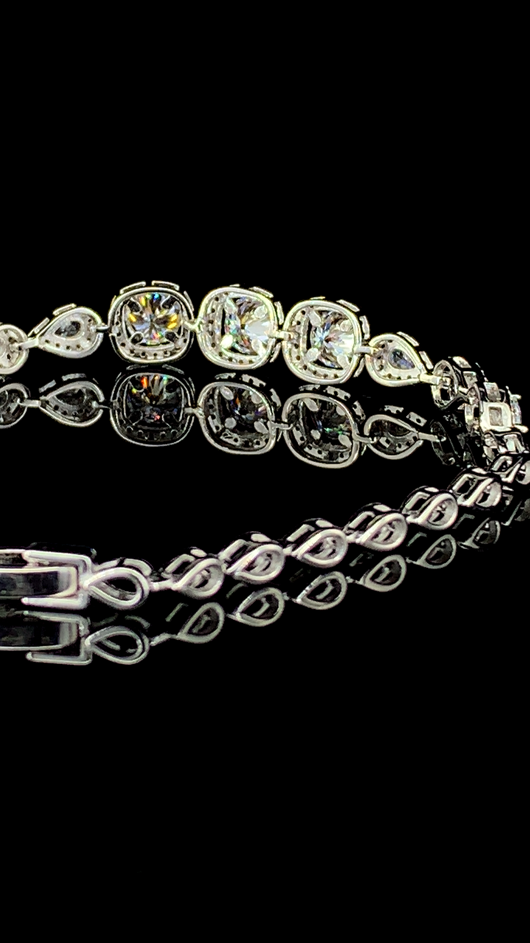The Cushion Halo Tennis Bracelet | 925 Sterling Silver