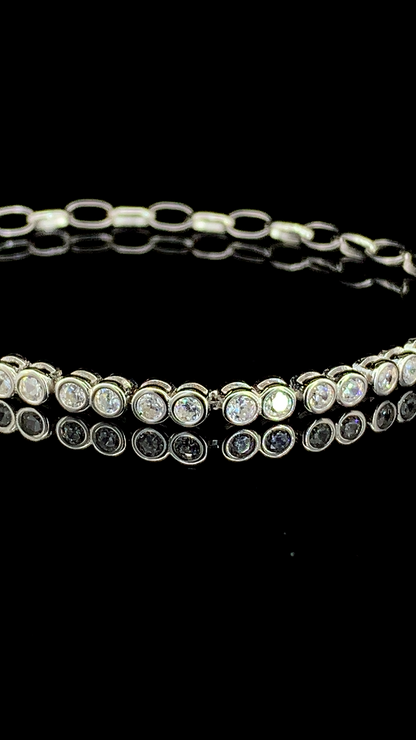 The Bezel Tennis Bracelet | 925 Sterling Silver