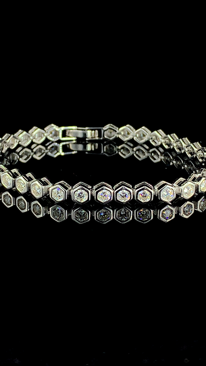The Bezel Tennis Bracelet | 925 Sterling Silver