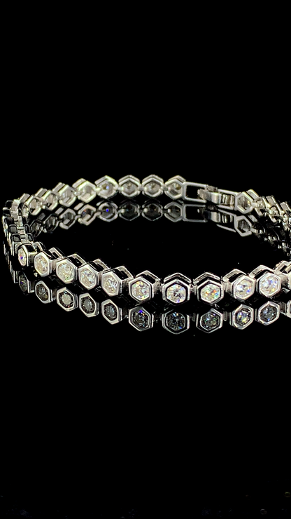 The Bezel Tennis Bracelet | 925 Sterling Silver