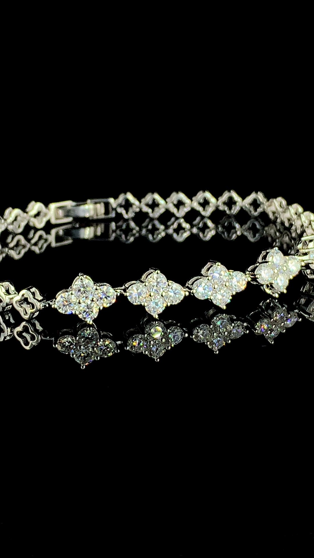 Clover Tennis Cluster Bracelet | 925 Silver
