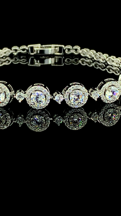 The Halo Tennis Bracelet | 925 Sterling Silver