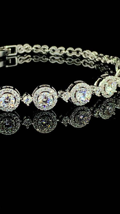 The Halo Tennis Bracelet | 925 Sterling Silver