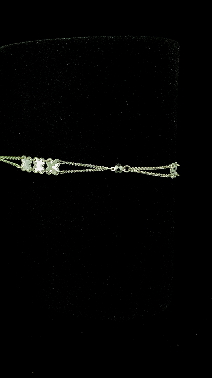 The Triple Clover Double Chain Bracelet | 925 Sterling Silver