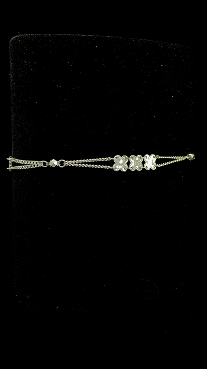 The Triple Clover Double Chain Bracelet | 925 Sterling Silver
