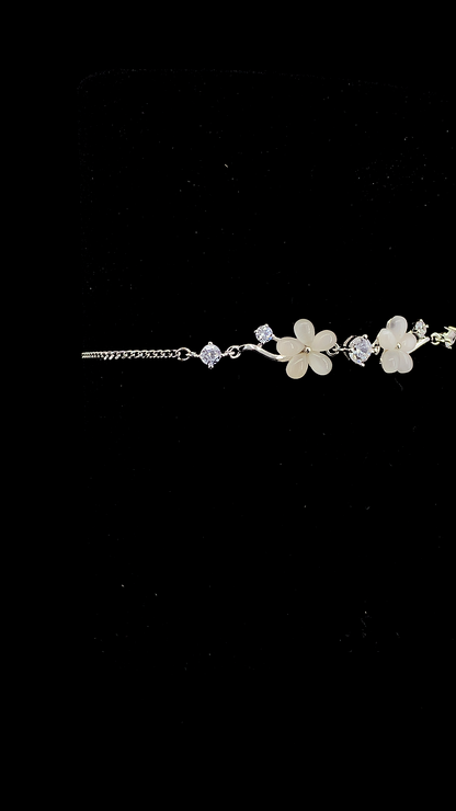Blossom & Sparkle Flower Bracelet | 925 Sterling Silver | The White Kala