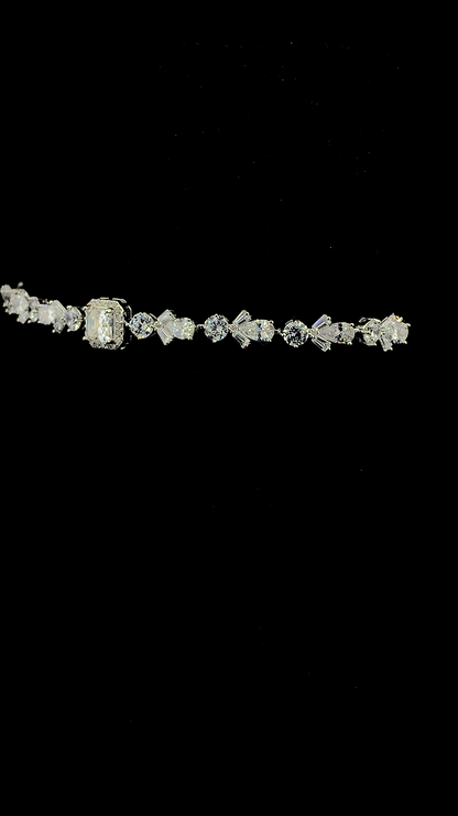 Emerald Centre Tennis Bracelet | 925 Sterling Silver