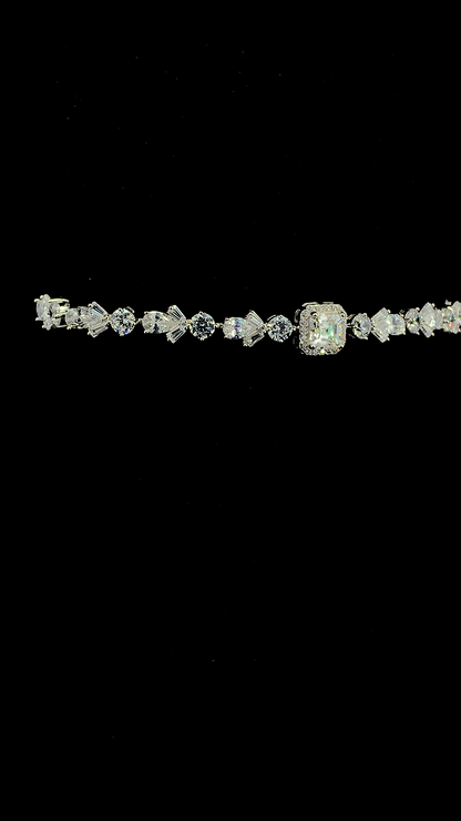 Emerald Centre Tennis Bracelet | 925 Sterling Silver