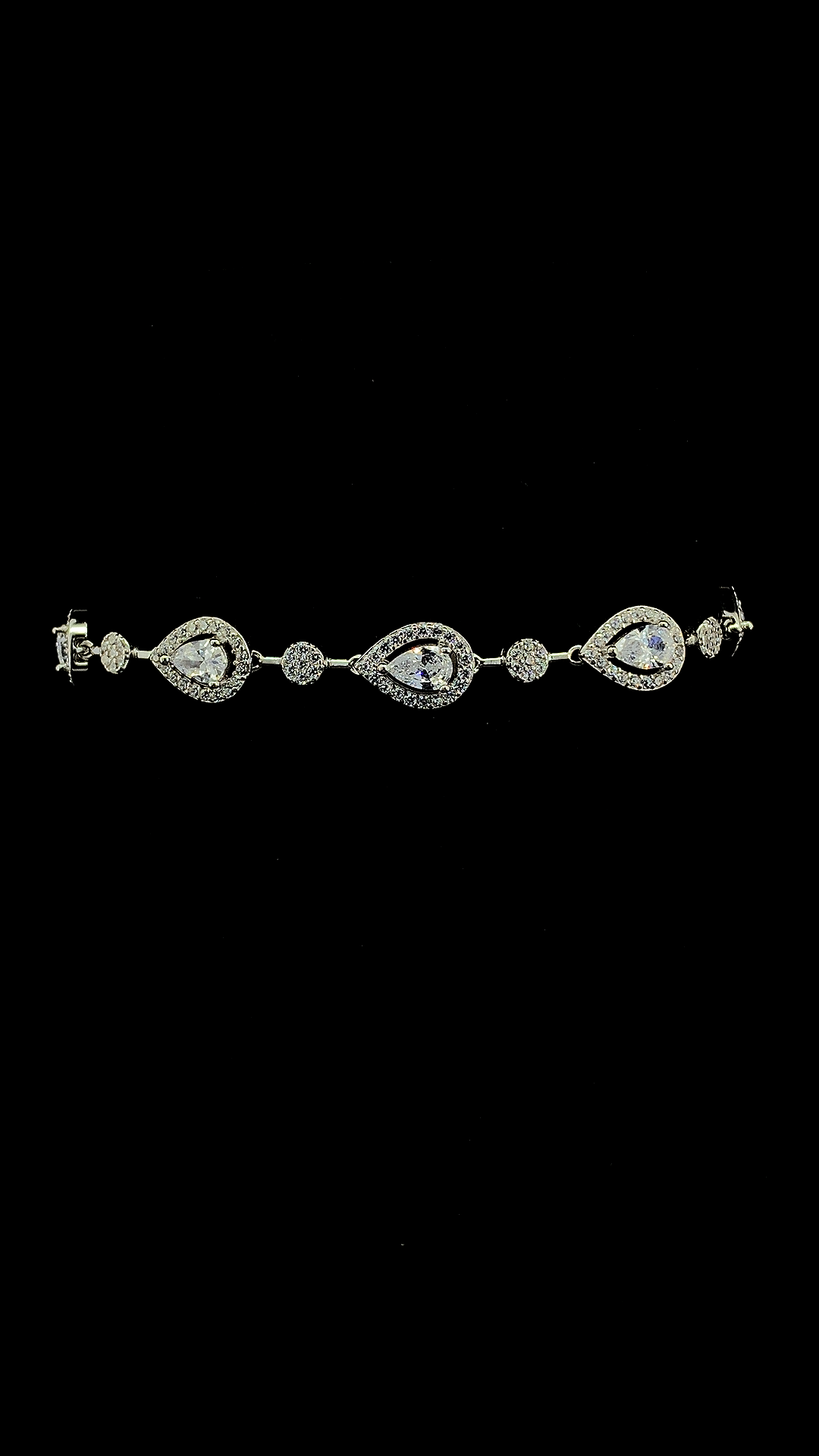 Pear & Round Halo Bracelet | 925 Sterling Silver