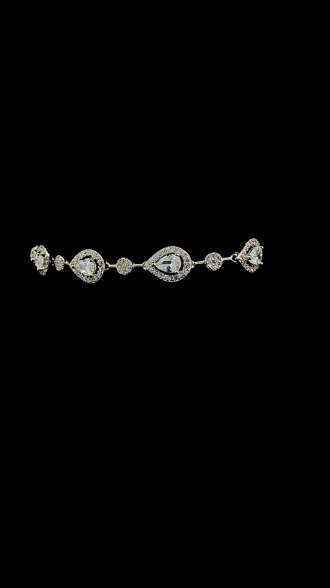 Pear & Round Halo Bracelet | 925 Sterling Silver