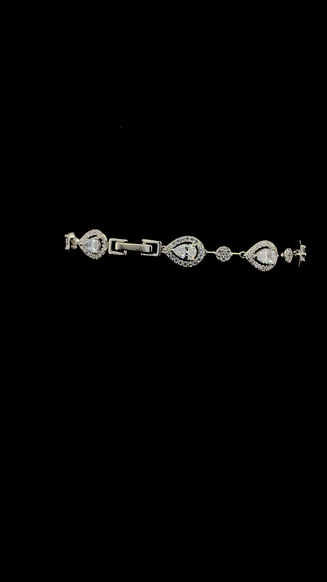 Pear & Round Halo Bracelet | 925 Sterling Silver