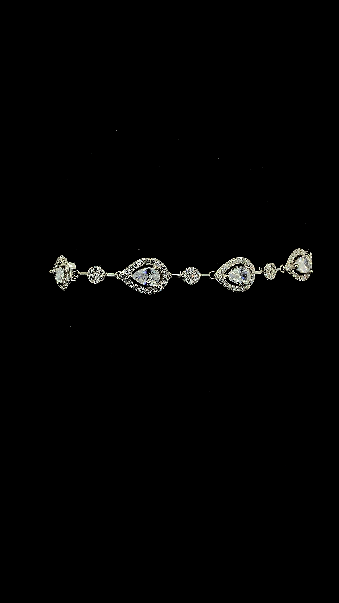 Pear & Round Halo Bracelet | 925 Sterling Silver