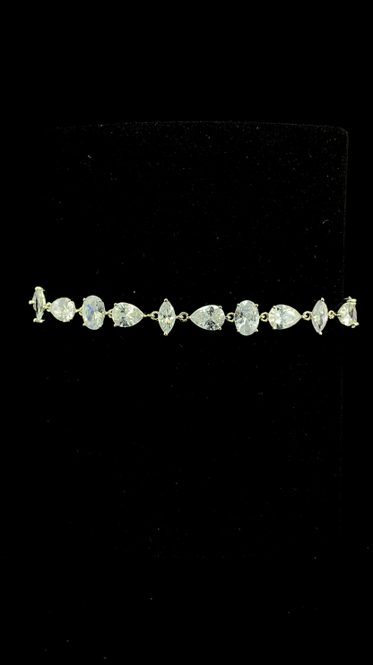 Multi-Shape Tennis Bracelet | 925 Sterling Silver | The White Kala
