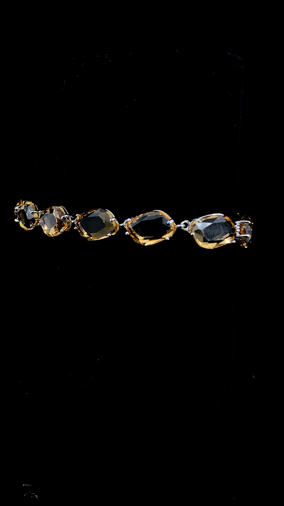 The Amber Noir Statement Bracelet | 925 Sterling Silver | The White Kala