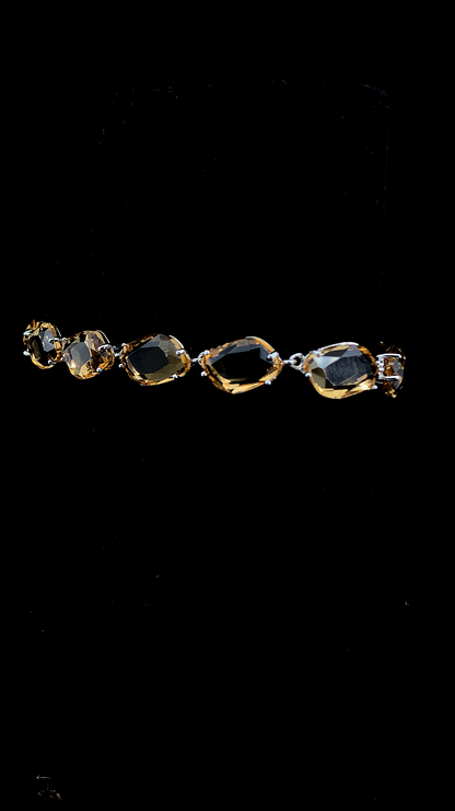The Amber Noir Statement Bracelet | 925 Sterling Silver | The White Kala