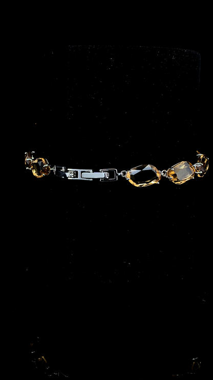 The Amber Noir Statement Bracelet | 925 Sterling Silver | The White Kala