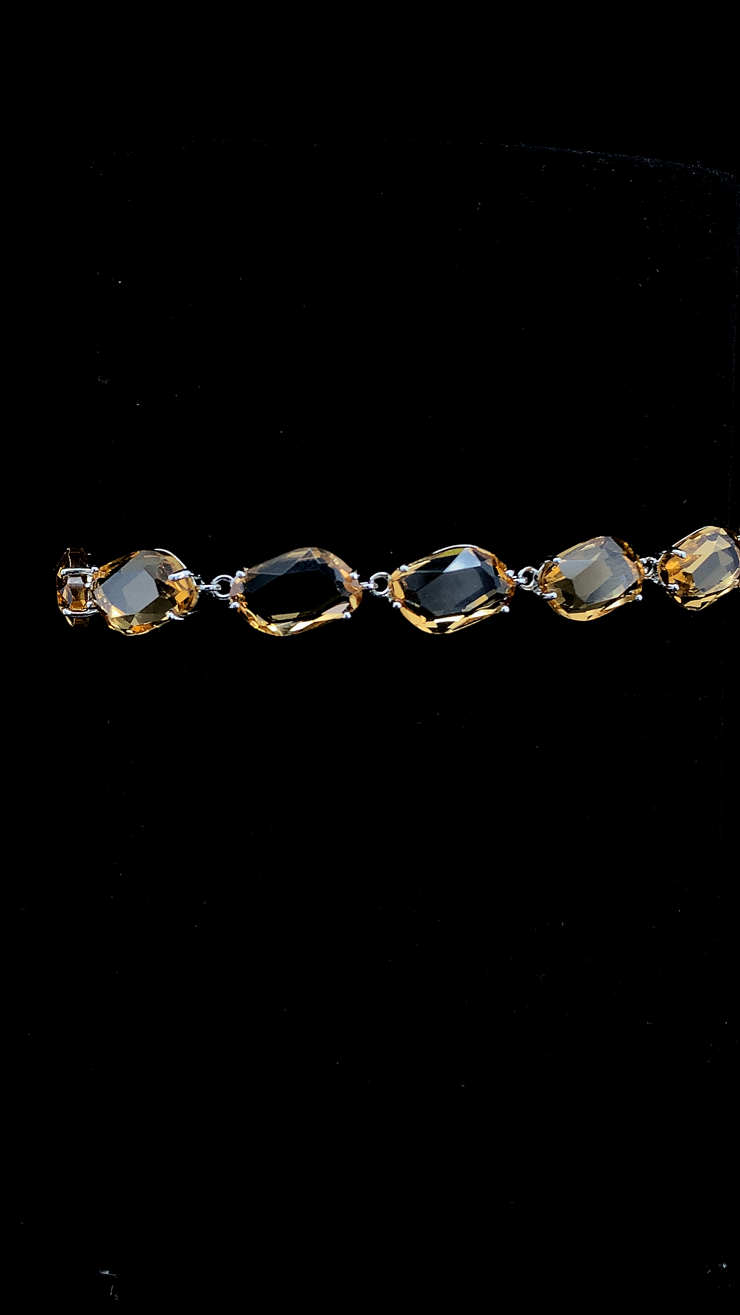 The Amber Noir Statement Bracelet | 925 Sterling Silver | The White Kala