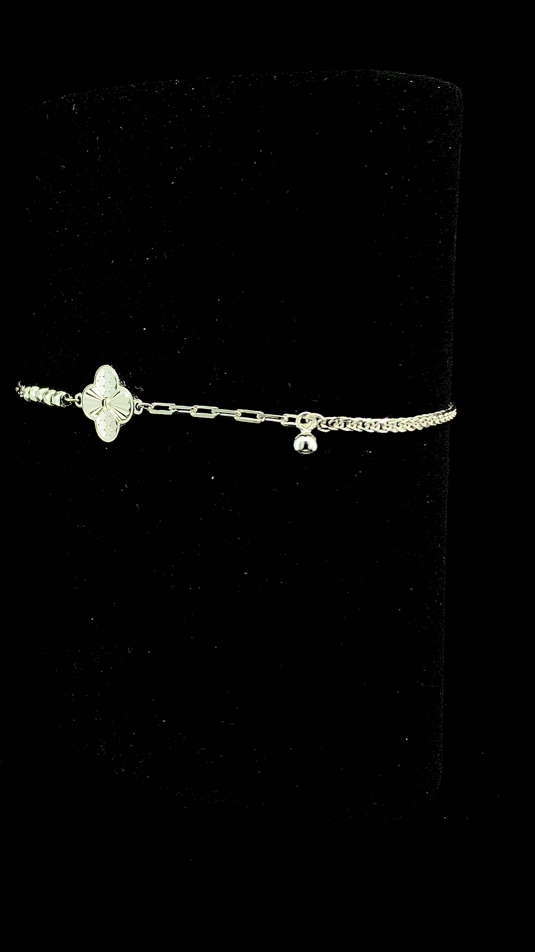 The Clover Asymmetric Silver Bracelet | 925 Sterling Silver | The White Kala