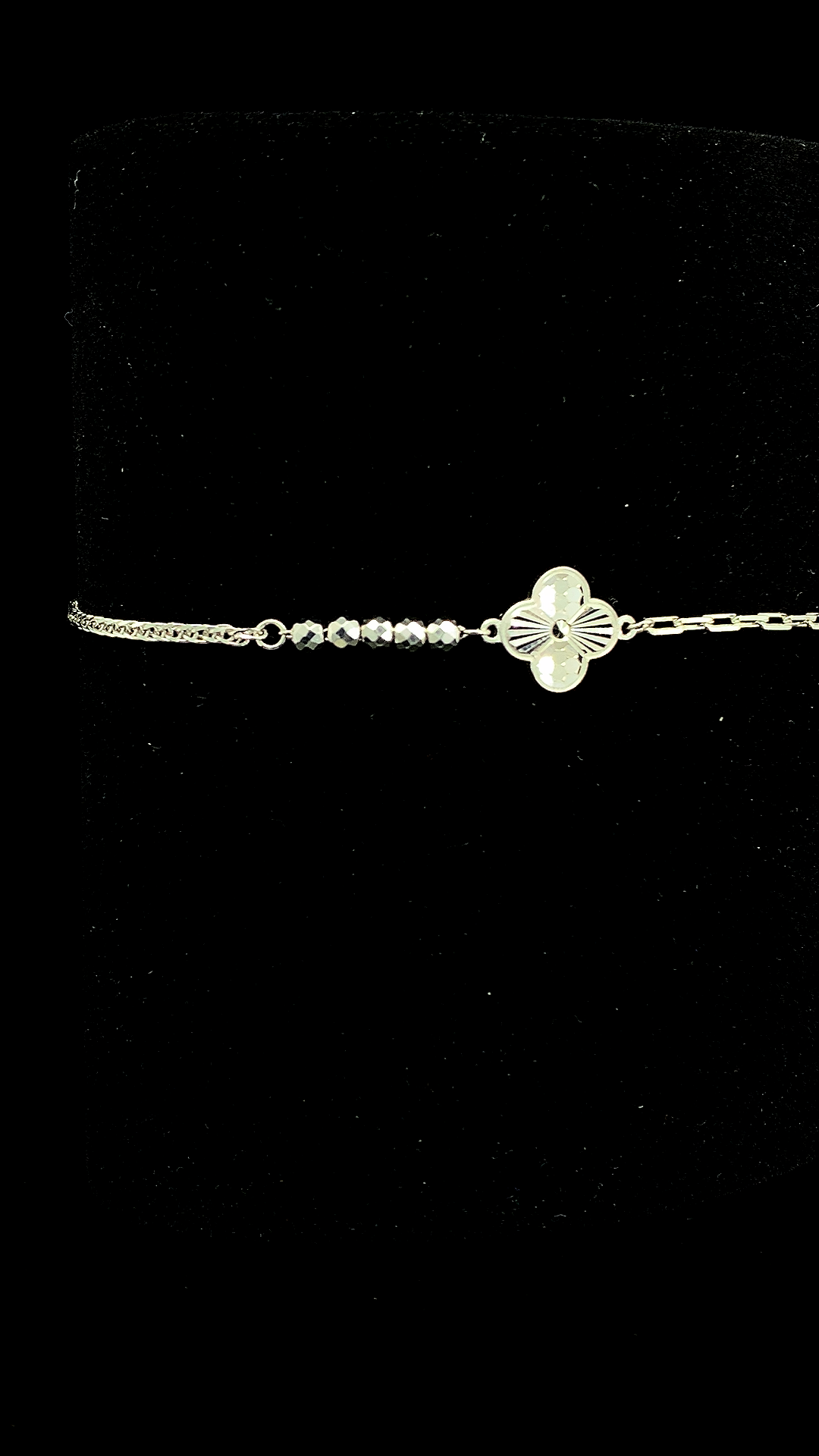 The Clover Asymmetric Silver Bracelet | 925 Sterling Silver | The White Kala