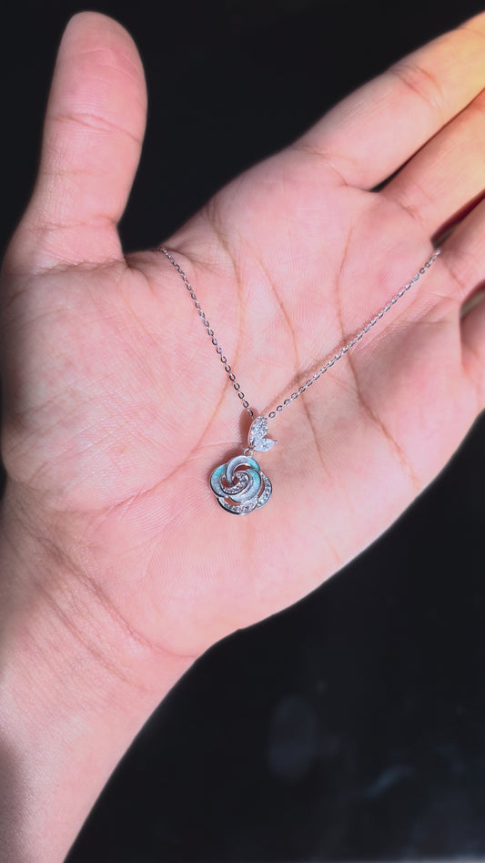 Swirl Rose Pendant Chain