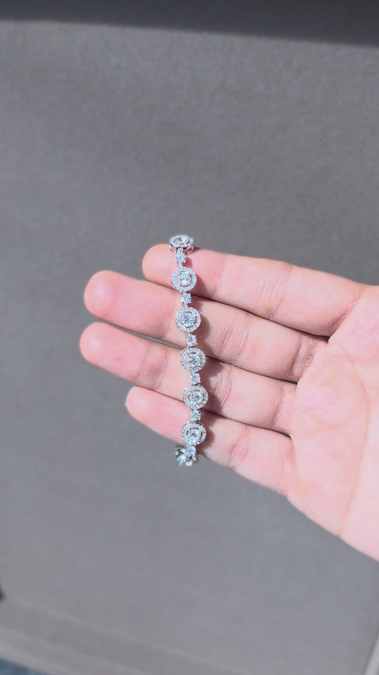 The Halo Tennis Bracelet | 925 Sterling Silver