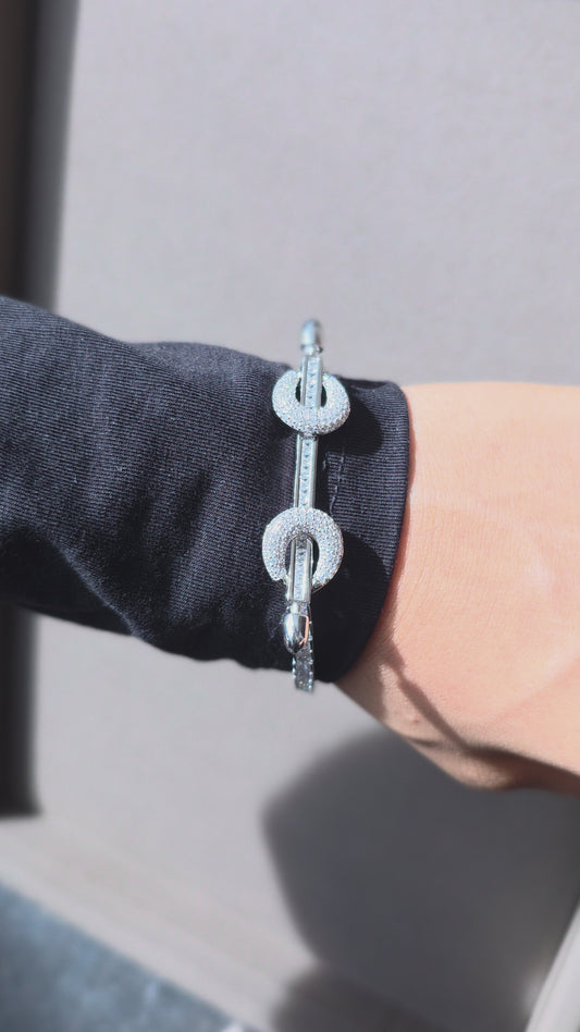 925 Silver Double Circle Bracelet | 925 Sterling Silver