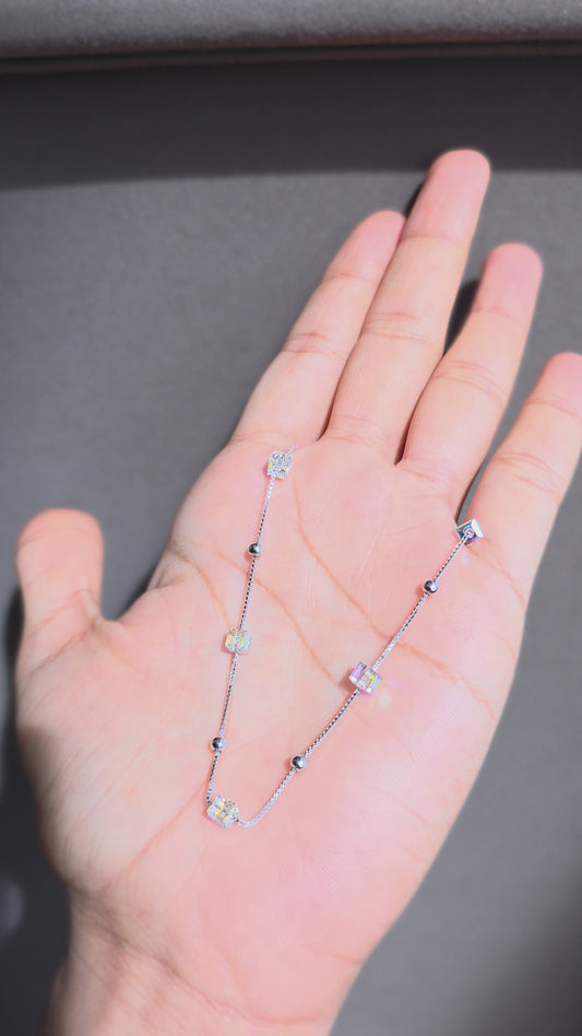 Crystal Cube Station Necklace