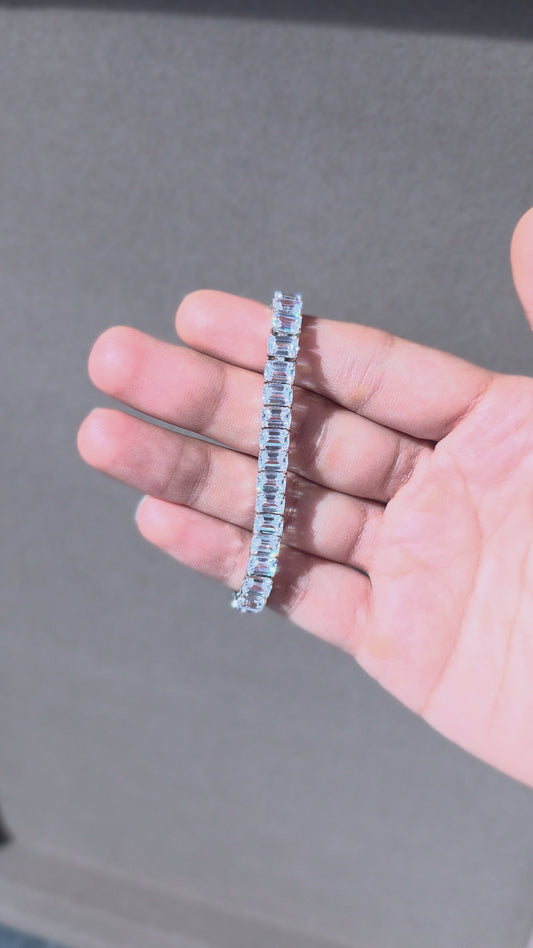 Emerald Tennis Bracelet | 925 Sterling Silver