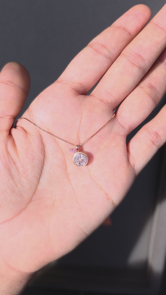 Milgrain Solitaire Pendant Chain