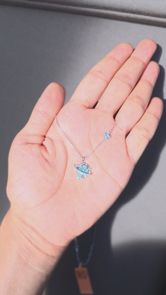 Blue Rose Pendant Chain