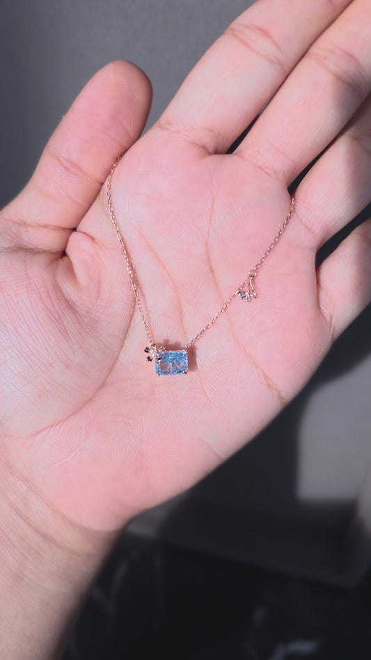 Aqua Square Pendant Chain