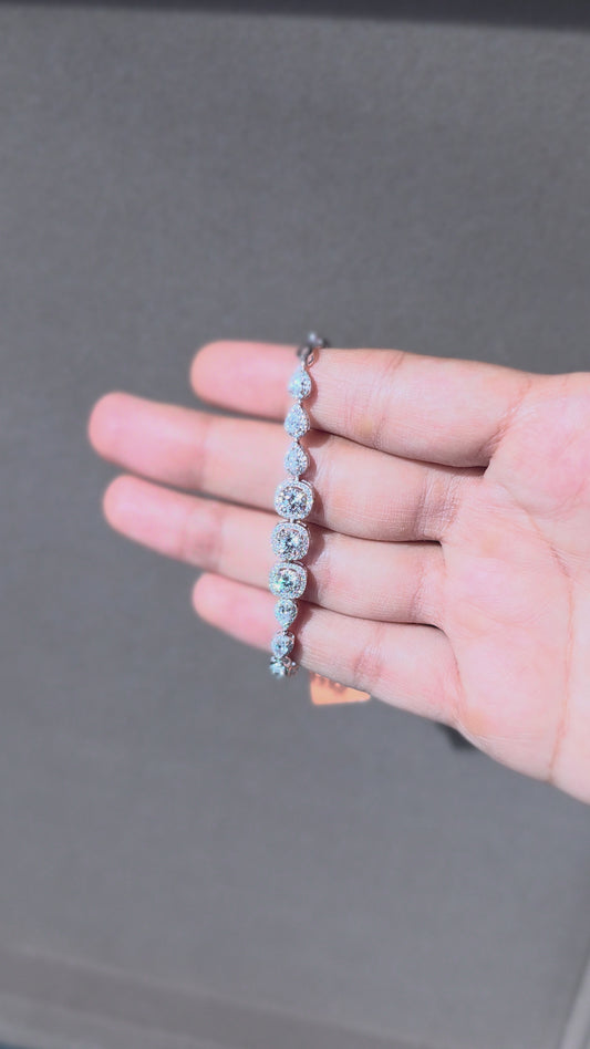 The Cushion Halo Tennis Bracelet | 925 Sterling Silver