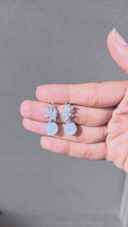 Plume Pearl Drop Earrings