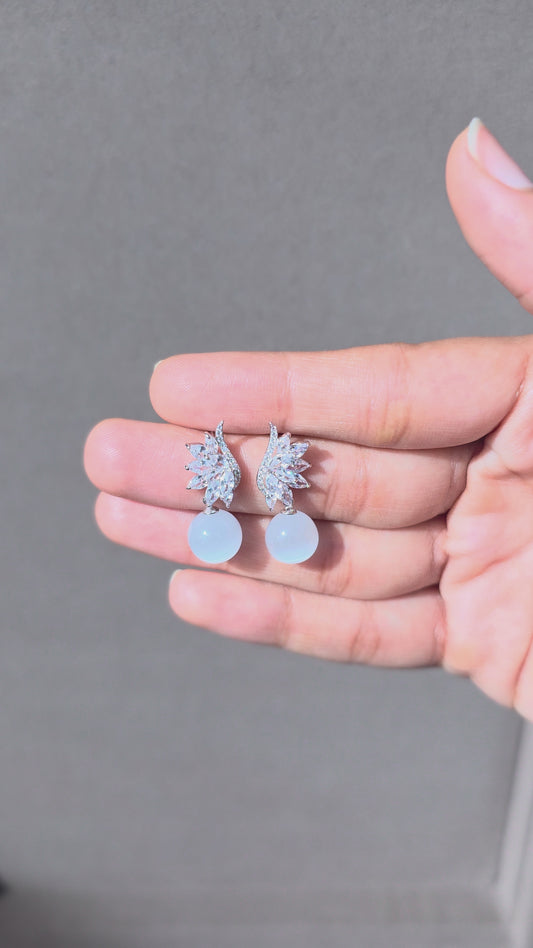 Plume Pearl Drop Earrings