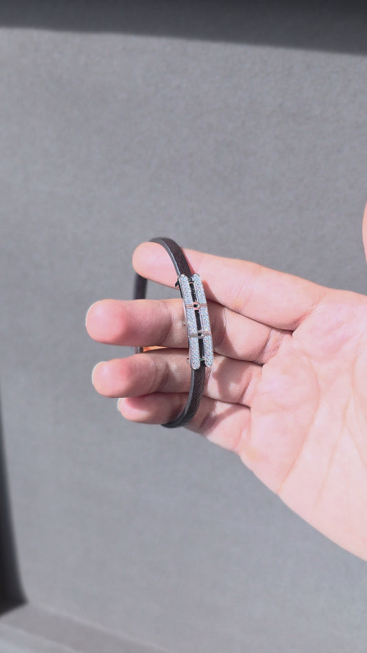 Layered Leather Bracelet | 925 Sterling Silver