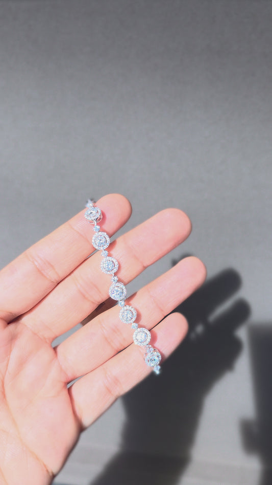 Elegant Halo Bracelet | 925 Sterling Silver